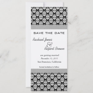 Save the Date -Damask BlackElegance Invitation