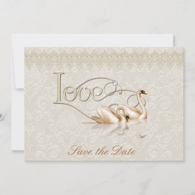Save The Date Damask Elegance (Devant)