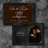 Dark Gothique Noir Floral Satin Damask Photo Brown