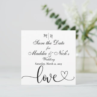 Save The Date Date à retenir minimaliste noir et blanc