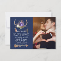 Date à sauver de style bohème aux bois - Photo