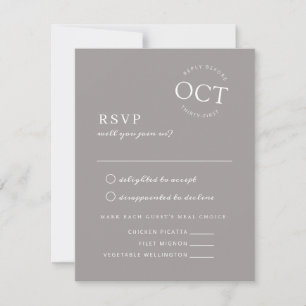 Save The Date Date moderne Seal Soft Grey Mariage Inviter RSVP