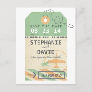 Save The Date Date vintage d'économies de mariage de destination