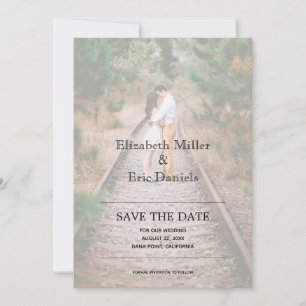Save The Date Décontracté Faux Vellum Fiançailles Photo Enregist