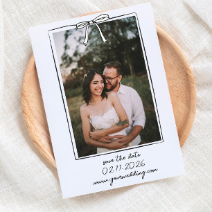 Save The Date Décontracté Main Tirée Photo Simple Whimsical Chic