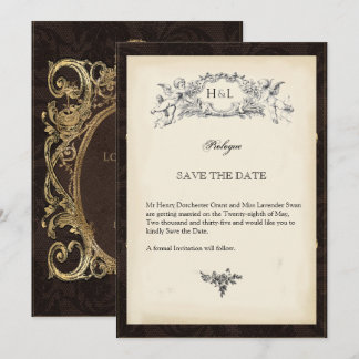 Save The Date Décor gothique vintage livre thématique