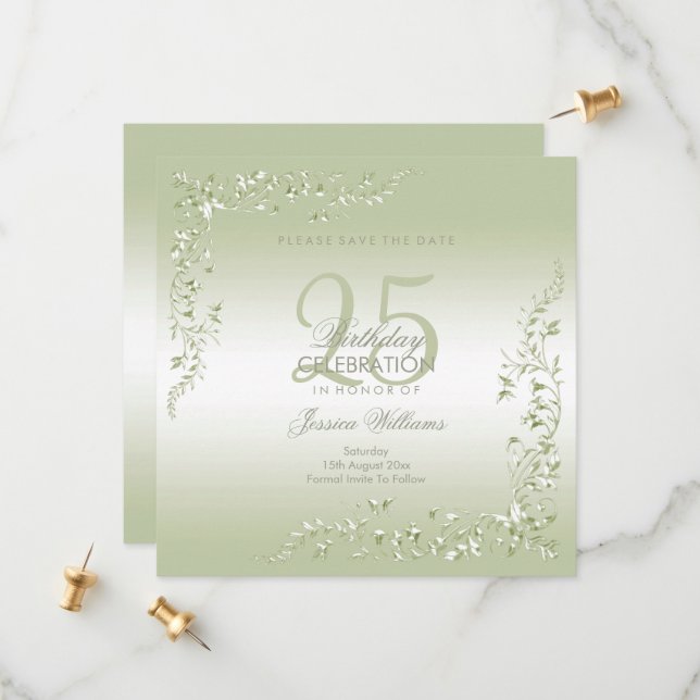 Save The Date Décoration Breezeway 25e anniversaire (Devant/Arrière en situation)