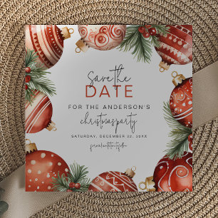 Save The Date Décoration de Noël arbre Rouge & Or Fête