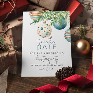 Save The Date Décorations de sapin sarcelle et or   Fête de Noël