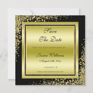 Save The Date Décorations Glitzy Gold Confetti Anniversaire