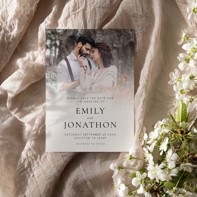 Save The Date Découpage photo personnalisée moderne Code QR (Available digitally and printed. Part of a large wedding collection of matching items)