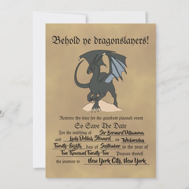 Save The Date Défilement de libellule (Devant)