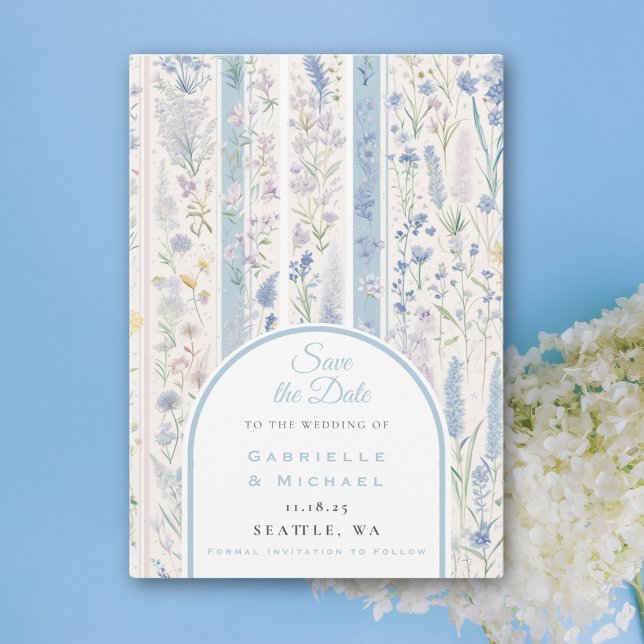 Save The Date Delft Blue White Chinoiserie Porcelain Bird (Créateur téléchargé)