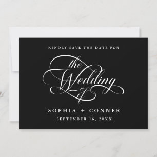 Save The Date Delicant Script Mariage photo noir