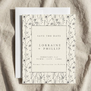 Save The Date Délicat fleurs sauvages sans couture motif mariage