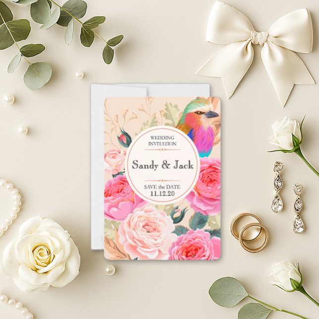Save The Date Demande de Demoiselle d'Honneur avec Colibris et F (Créateur téléchargé)