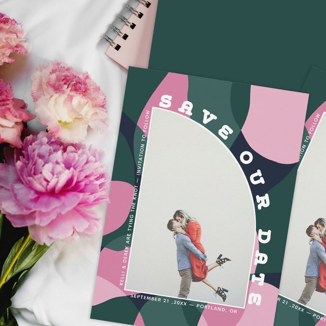 Save The Date Demi Arc Photo Art Abstrait Enregistrer La Date (Créateur téléchargé)