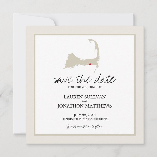 Save The Date Dennisport Cape Cod Wedding Enregistrer la date (Devant)