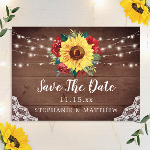 Save The Date Dentelle de tournesol rustique Mariage de automne 