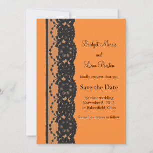 Save The Date Dentelle française Enregistrer la date (orange)
