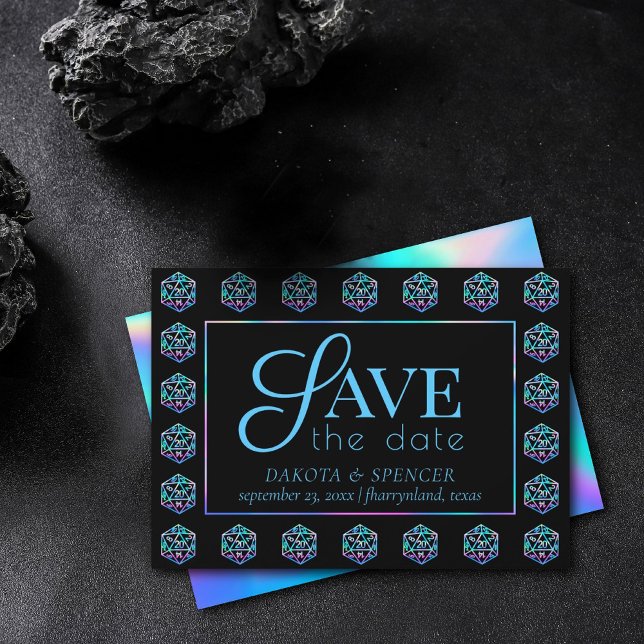 Save The Date Dés RPG | Holo Imaginaire Retro Tabletop PnP Gamer (Créateur téléchargé)