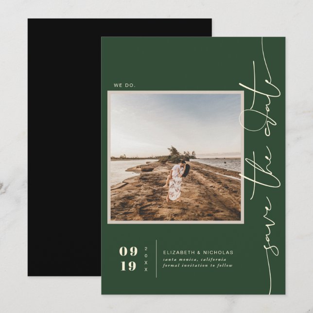 Save The Date Désert moderne de Boho | Photo du Carré Enregistre (Devant / Derrière)