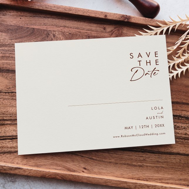Save The Date Désert simple | Blanc naturel horizontal (Créateur téléchargé)