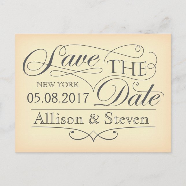 Save the date design announcement postcard (Front)