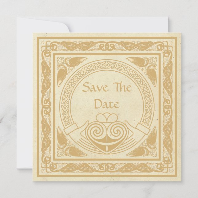 Save The Date Design Celtique Avec Mariage Claddagh Enregistrer  (Devant)
