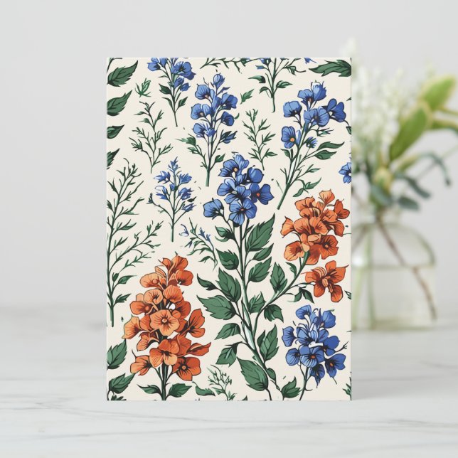 Save The Date Design de fleurs de Delphinium, Élégance botanique (Debout devant)