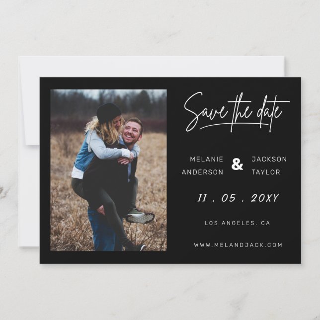 Save The Date Design moderne Simple Classy Photo manuscrite (Devant)