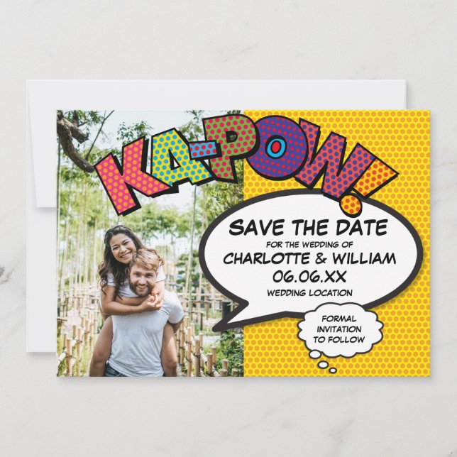 Save The Date Dessin moderne KAPOW Photo (Devant)