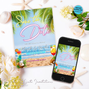 Save The Date Destination Beach Wedding Enregistrer la date Invi