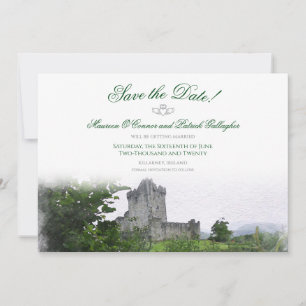 Save The Date Destination d'aquarelle : Économies de l'Irlande