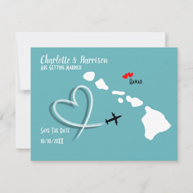 Save The Date Destination Mariage Hawaï Enregistrez la Date (Devant)