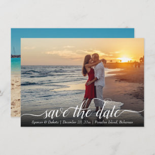 Save The Date Destination Mariage manuscrit moderne 2 photo