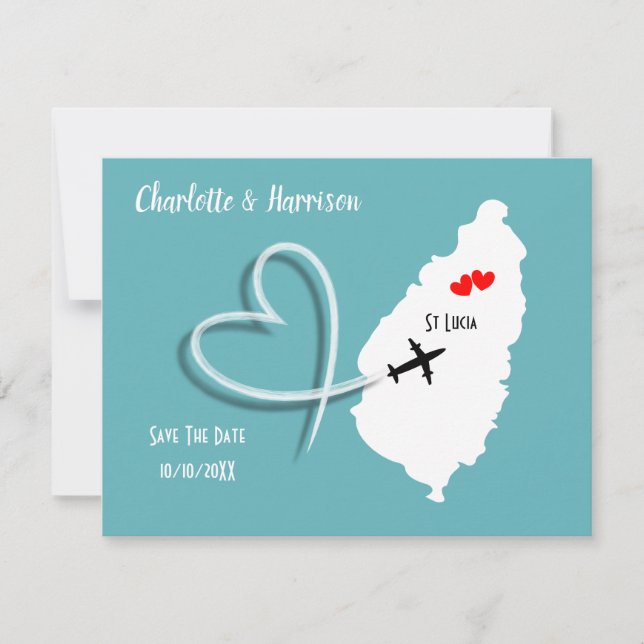 Save The Date Destination mariage St Lucia Enregistrer La Date (Devant)