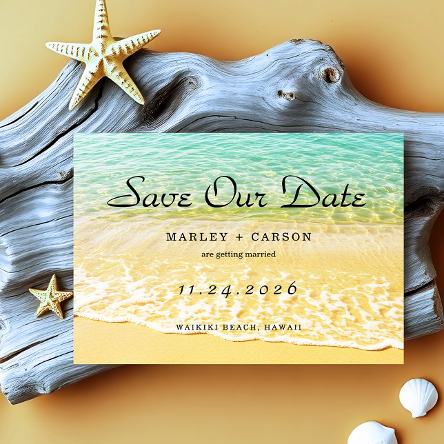 Save The Date Destination moderne Plage d'été Mariage (Créateur téléchargé)