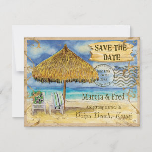 Save The Date Destination Paradis, Plage Tropicale Enregistrez l