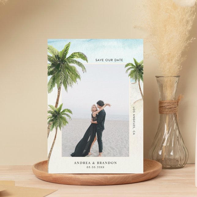 Save The Date Destination Tropicale Mariage Plage Palmier (Créateur téléchargé)