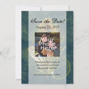 Save The Date Détail de l'objet Peacock Mariage 5x7 Enregistrer