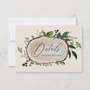 Save The Date Détails du mariage en tranches de bois rustique