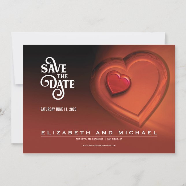 Save The Date Deux cœurs battant comme un (Version 4) (Devant)