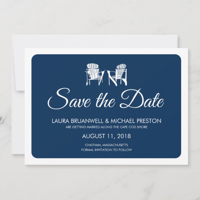Save The Date Deux Fauteuils Adirondack pour Sauver la Date (Devant)