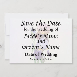 Save The Date Deux iris barbus Un marron Un violet