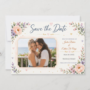 Save The Date Deux mariées valent mieux qu'une Photo Enregistrez
