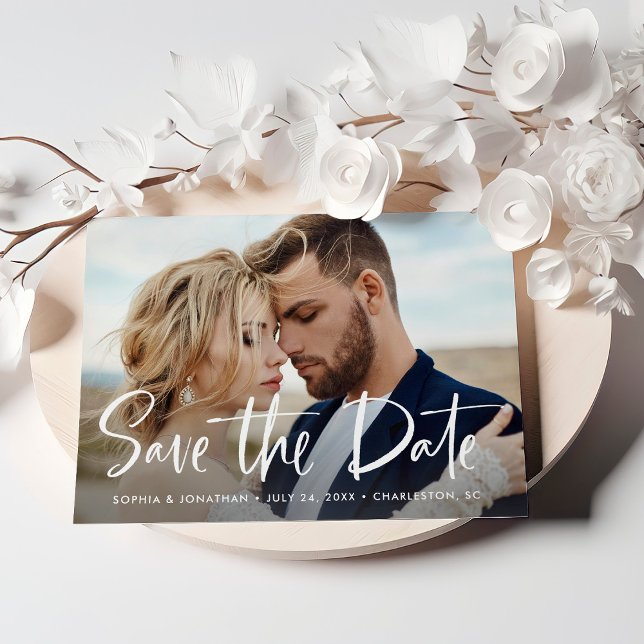Save The Date Deux photos | Annonce de date de style moderne (Créateur téléchargé)