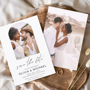 Save The Date Deux photos simples Enregistrer la date Mariage ph