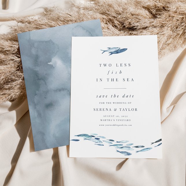 Save The Date Deux poissons de moins dans la mer Nautique (Créateur téléchargé)