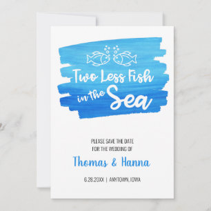 Save The Date Deux poissons de moins dans le Mariage d'aquarelle
